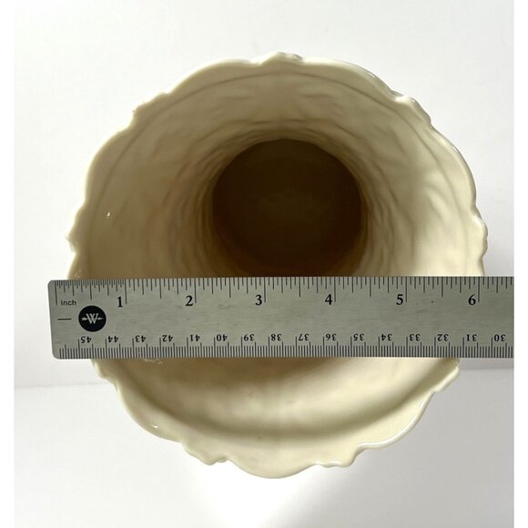 Lenox Ivory Porcelain Embossed Floral Vase 10.5" Made In USA - Picture 6 of 7